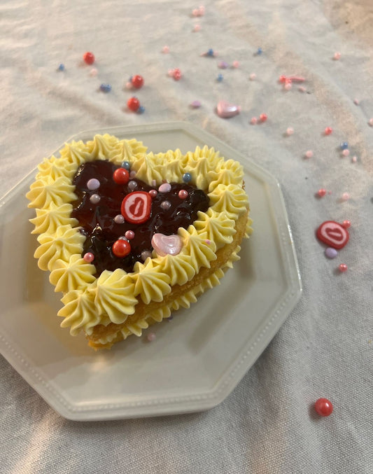 Heart Shaped Victoria Sponge Cake